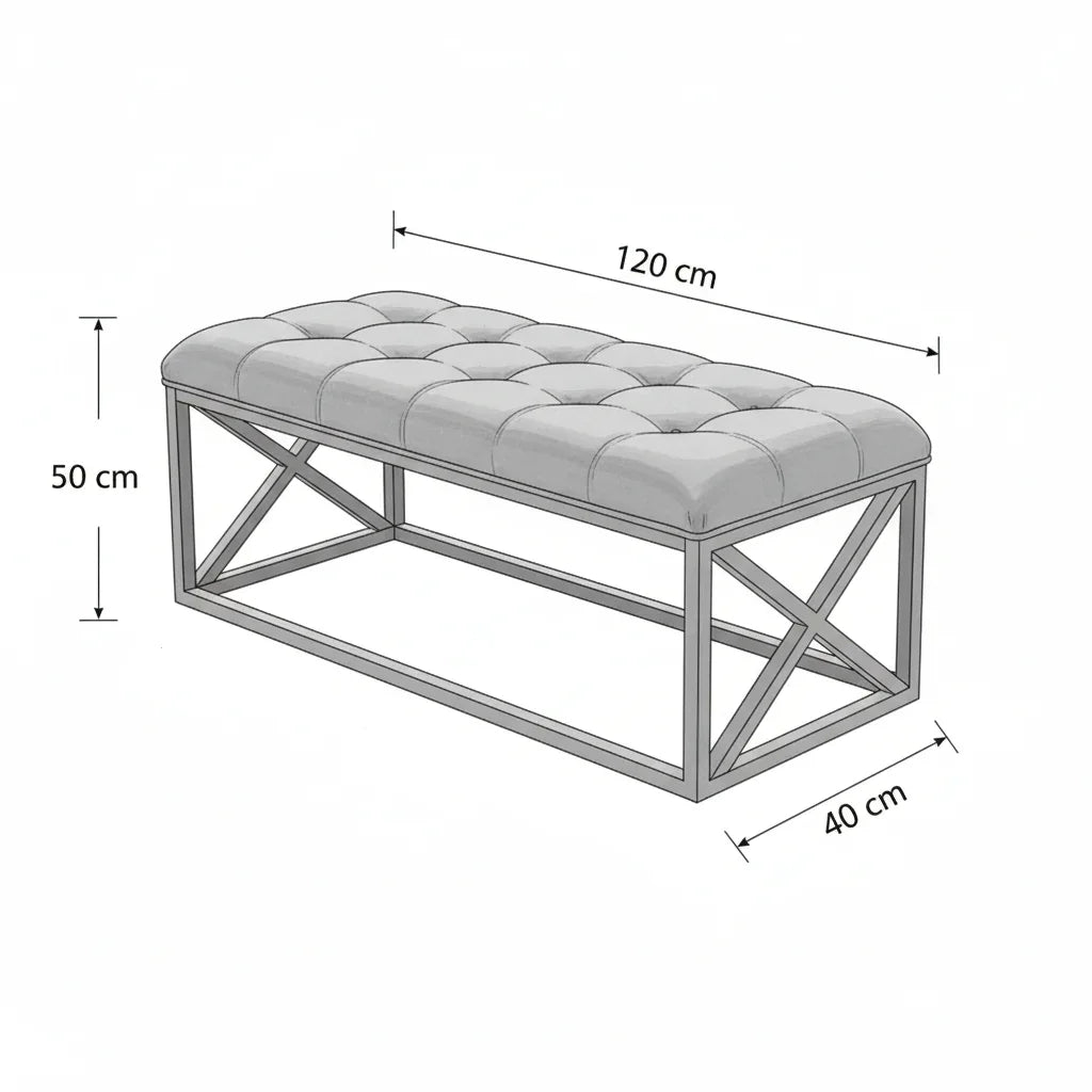 Banquet - Steel - Black - 120 x40x50 cm - Cataloug