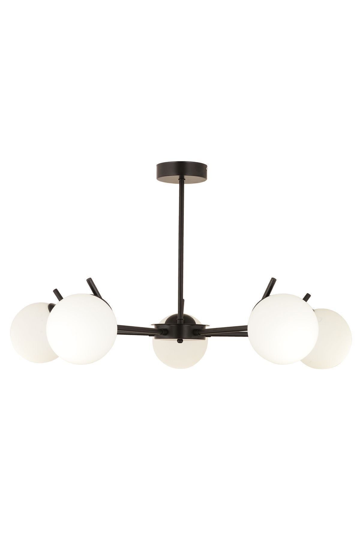 Chandelier - Metal & Glass - Black- 60 x 100 cm