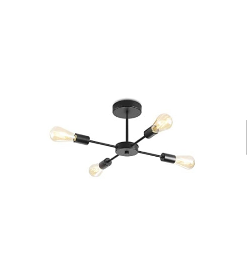 Chandelier - Metal & Glass - Black- 25x 55 cm