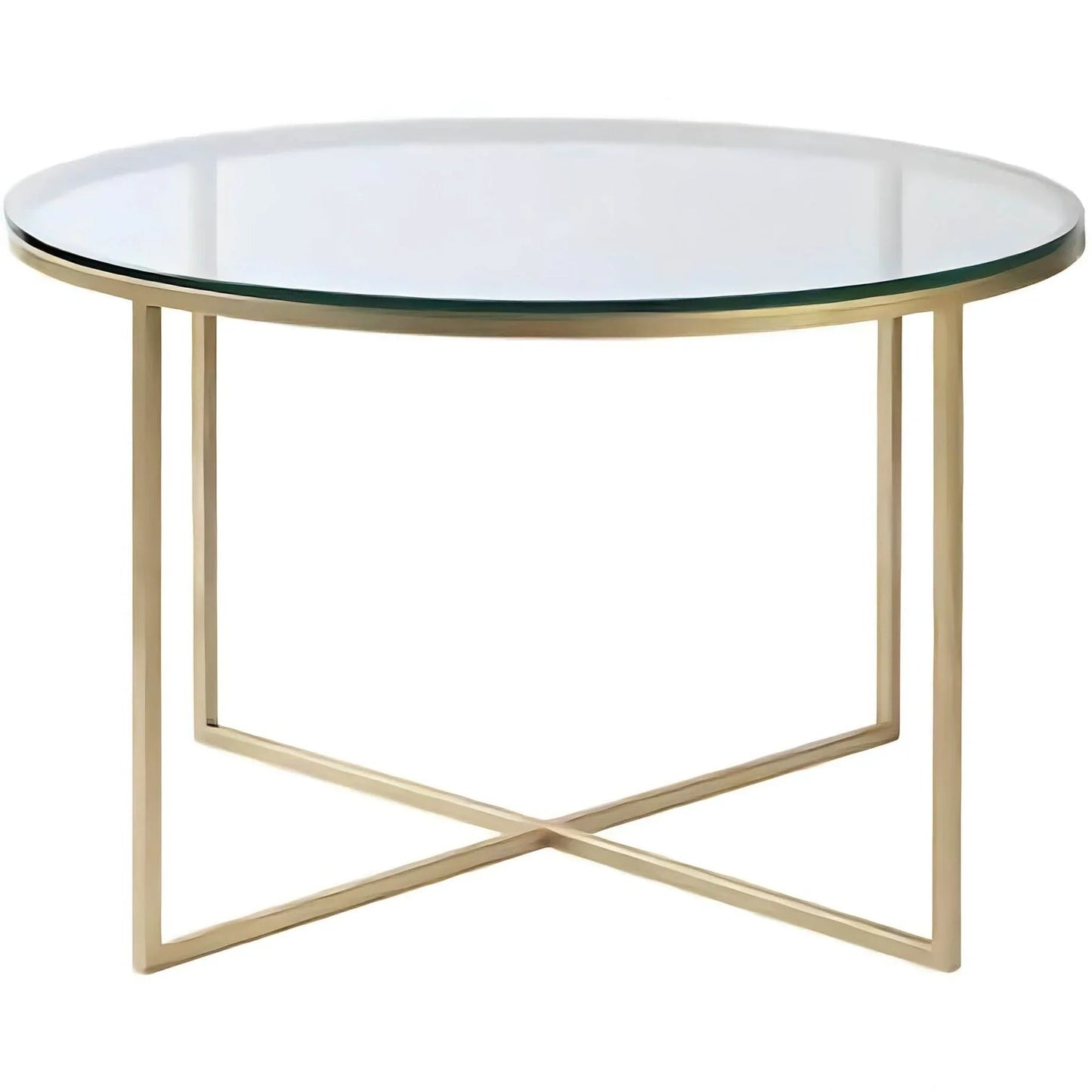 Coffee Table - Steel - Glass - Gold - 75x75x50 cm - Cataloug