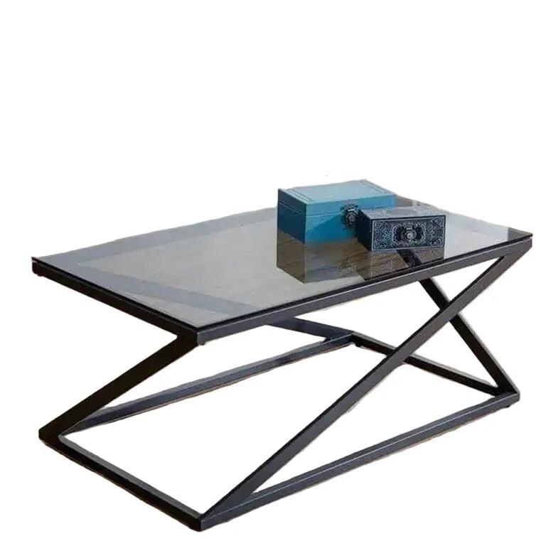 Coffee Table - Steel - Glass - Black - 90x50x40 cm - Cataloug