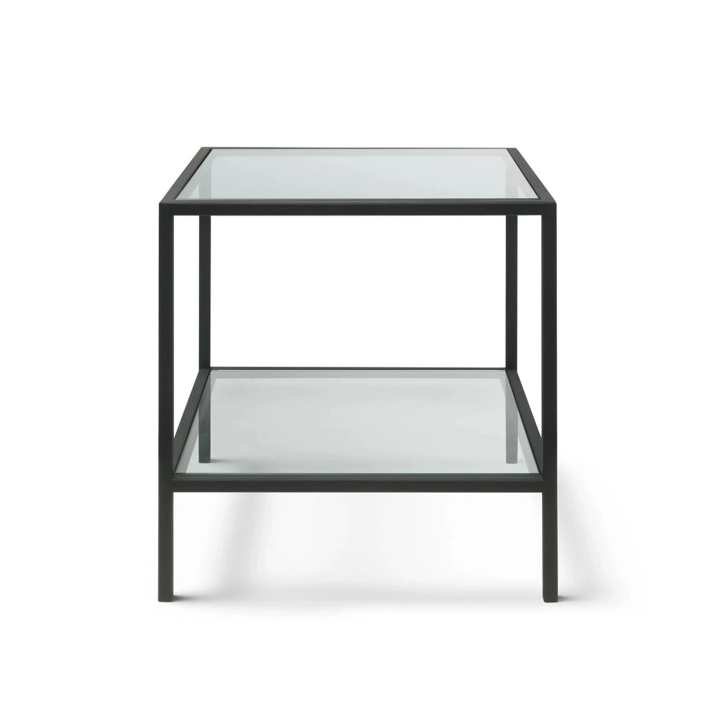 Side Table - Steel - Glass - Black - 50x50x60 cm - Cataloug