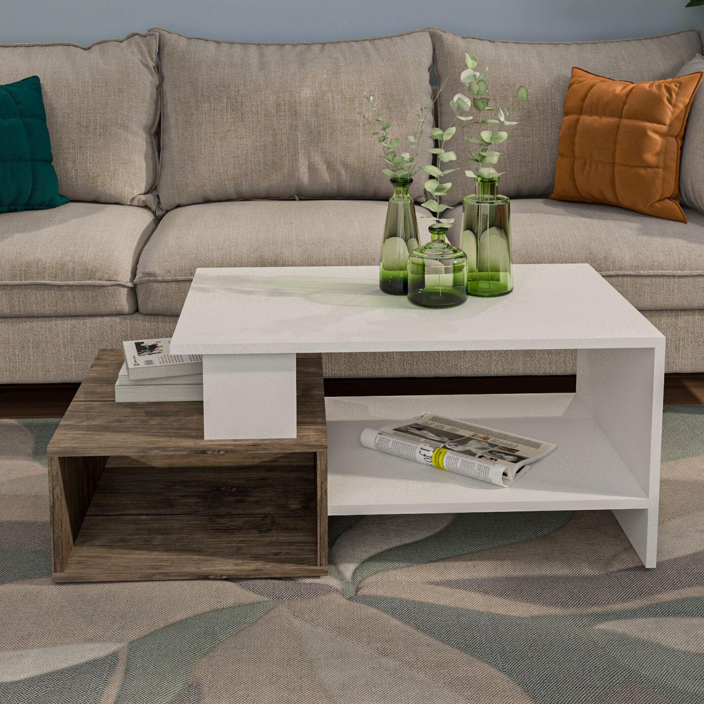 Coffee Table - Multi Color - MDF - 100x50x40 cm