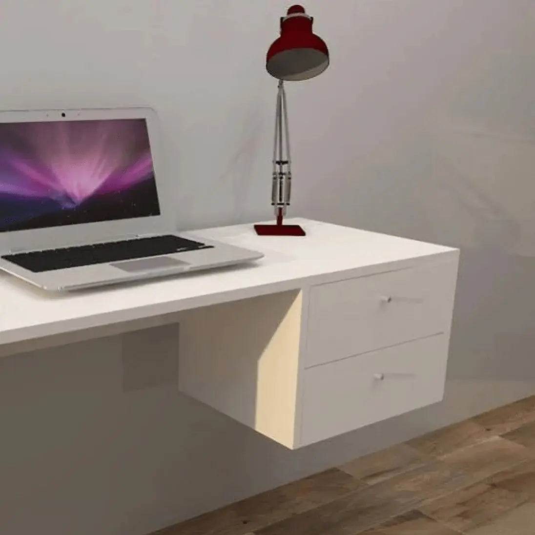 مكتب مثبت على الحائط - PW - أبيض - 100 × 40 × 35 سم