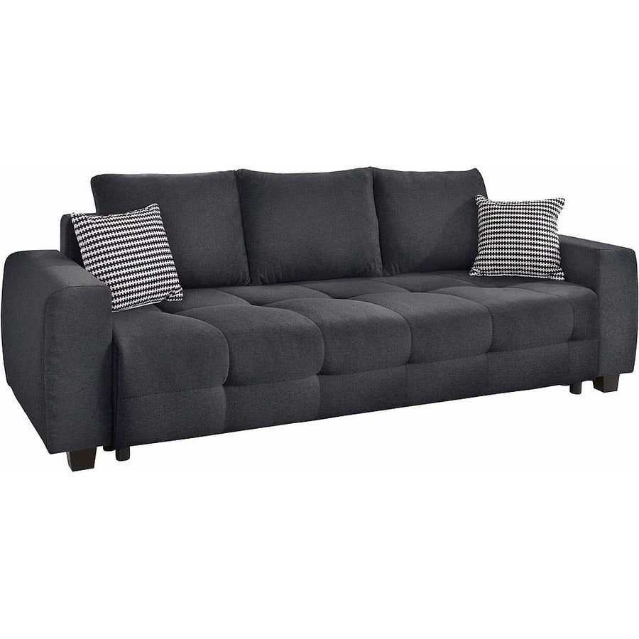 Sofa Beech Wood Linen Dark Grey 230×90