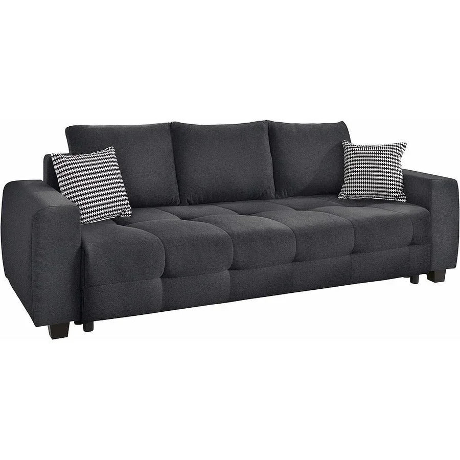 Sofa - Beech Wood - Linen Fabric - Grey - 230x90 cm - Cataloug