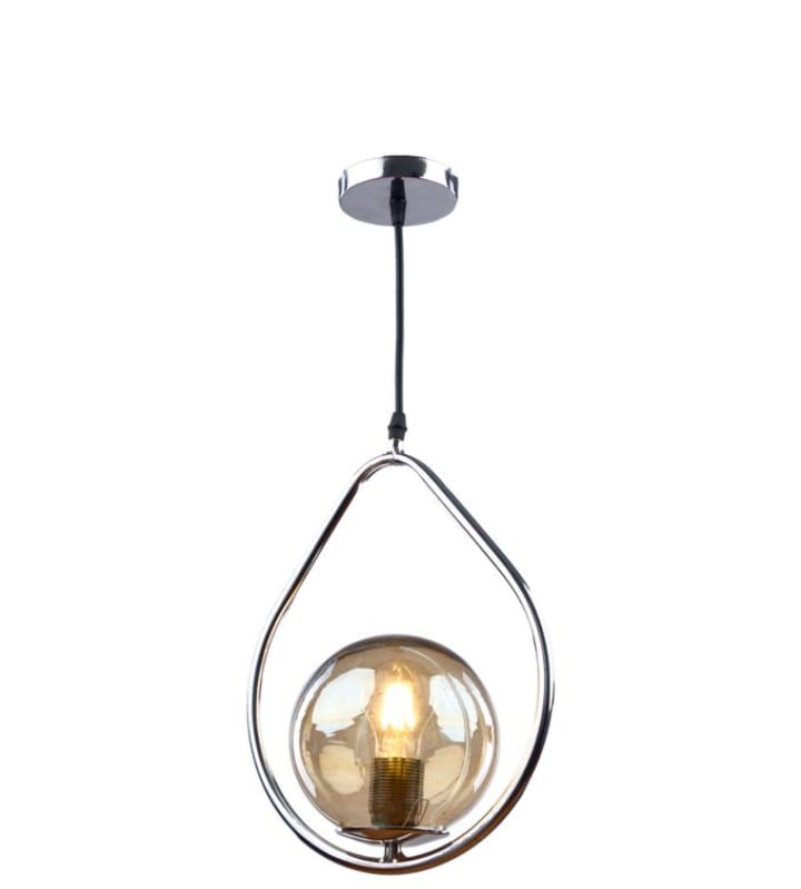 Chandelier - Metal & Glass - Silver -20 x 90 cm