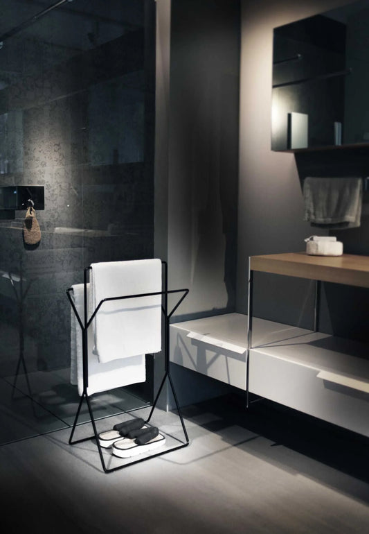 Towel Holder - Steel - Black - 60x30x80 cm