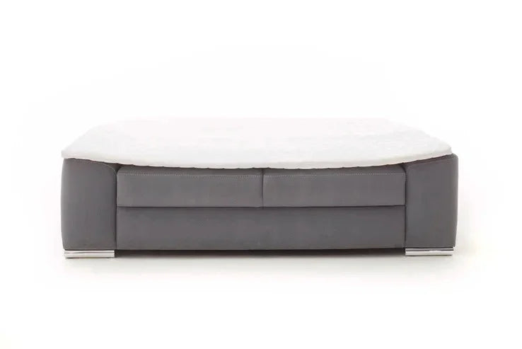 Sofa Bed - Beech Wood - Linen Fabric - Grey - 200x85 cm - Cataloug