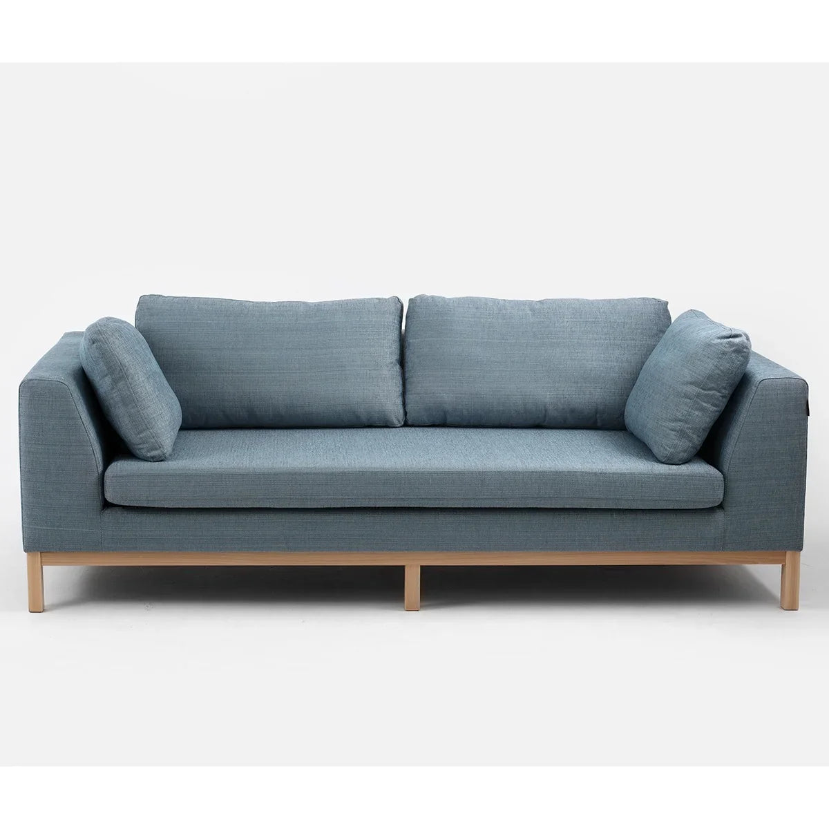 Sofa - Beech Wood - Linen Fabric - Blue - 200x85 cm - Cataloug