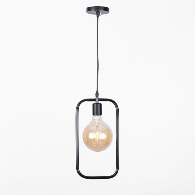 Chandelier - Metal & Glass - Black - 18 x 80 cm