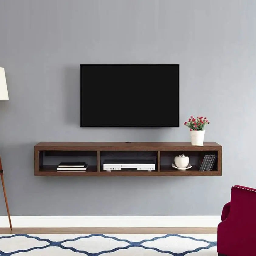 وحدة تلفزيون مثبتة على الحائط - لون بني غامق - 130×30×25 سم