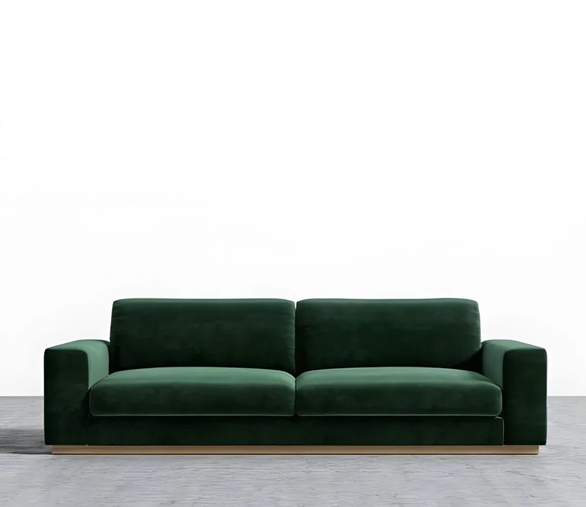 Sofa - Beech Wood - Velvet Fabric - Green - 230x90 cm - Cataloug