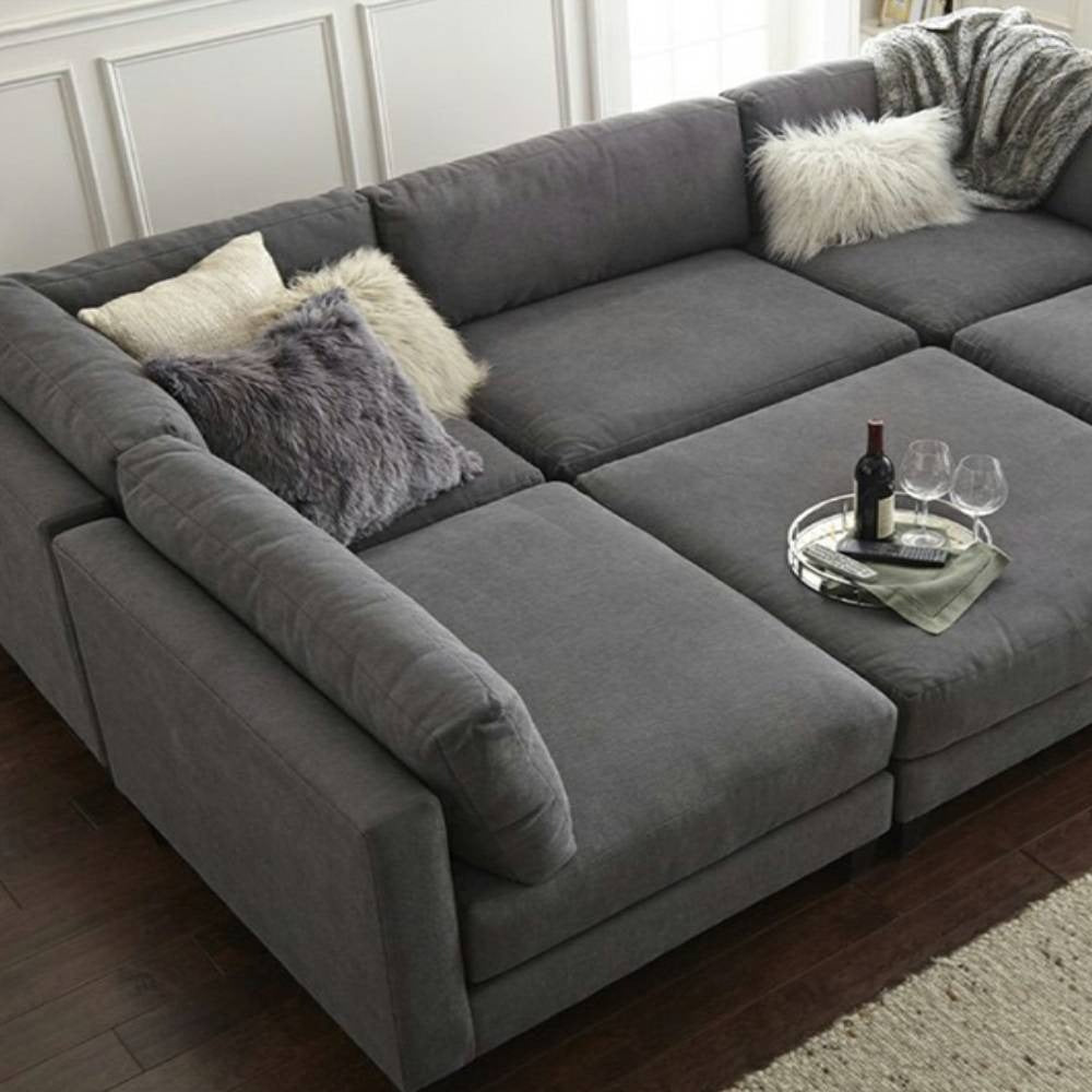 أريكة - خشب زان - كتان - رمادي غامق - BW.SO.503.0036