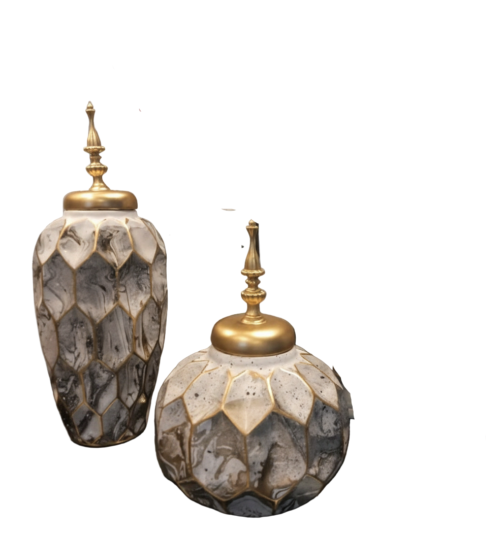 مزهرية بوليستر - بوليستر - رخام - متعددة الأحجام