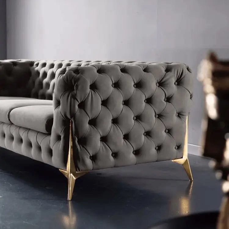 أريكة - خشب زان - مخمل - رمادي - BW.SO.503.0005