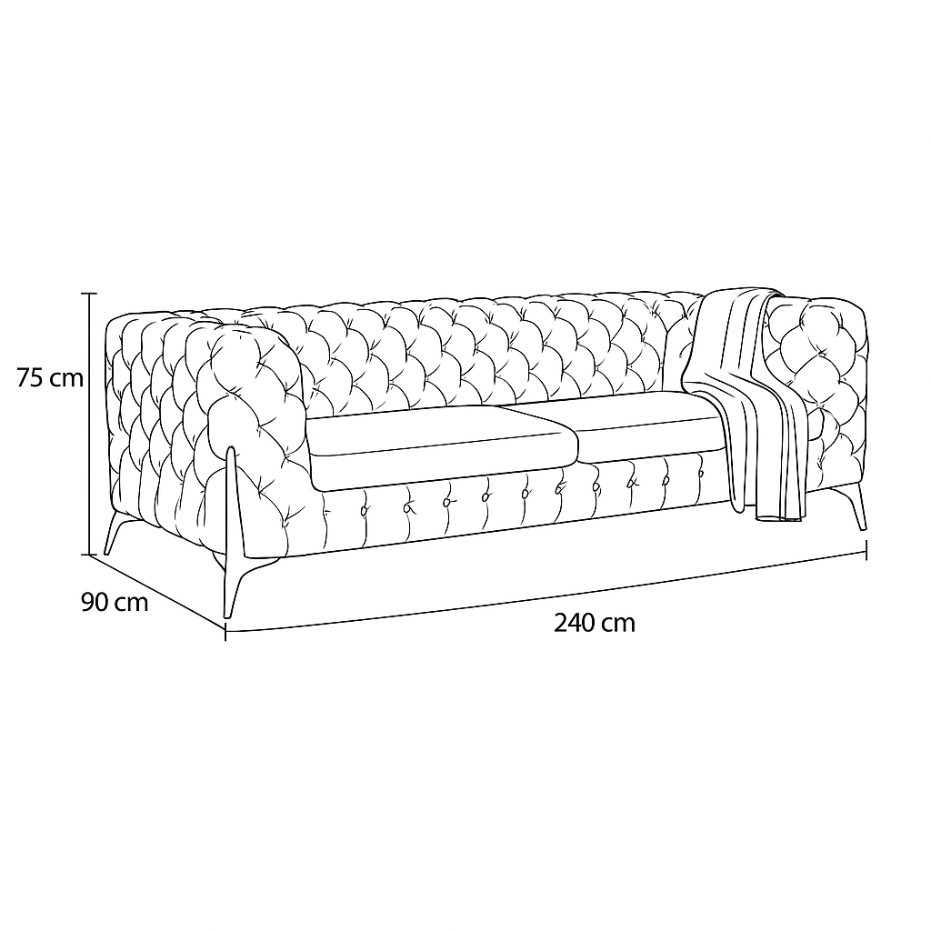 أريكة - خشب زان - مخمل - فيروزي - BW.SO.503.0006