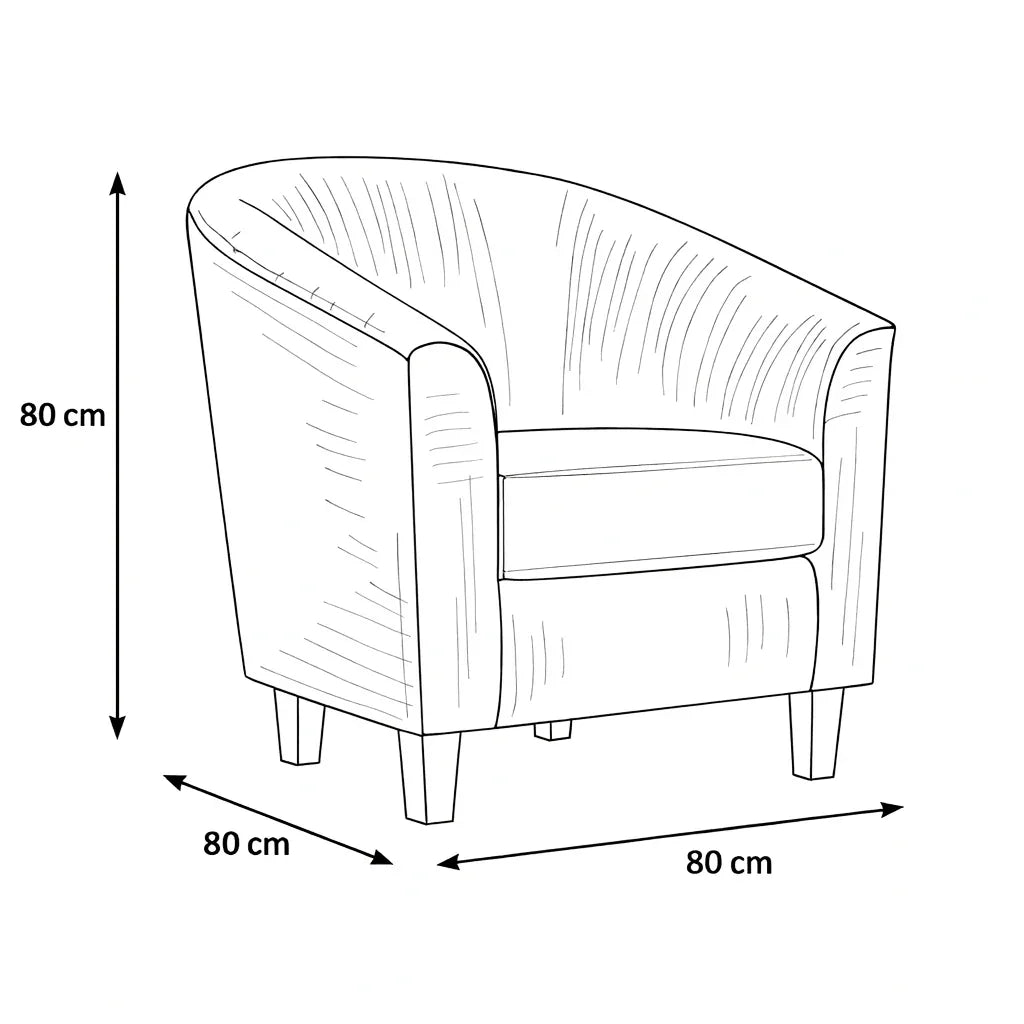 Arm Chair - Beech Wood - Linen Fabric - Grey - 80x80x80 cm - Cataloug