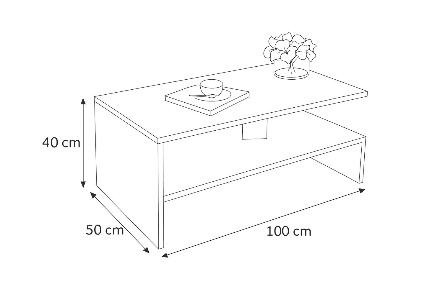 Coffee table - MDF - Multi Color - 100x50x40 - Cataloug
