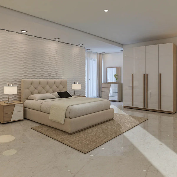 Full Bedroom - MDF -White & Beige - Cataloug