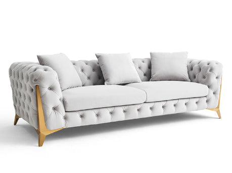 أريكة - خشب زان - مخمل - رمادي فاتح - BW.SO.503.0046