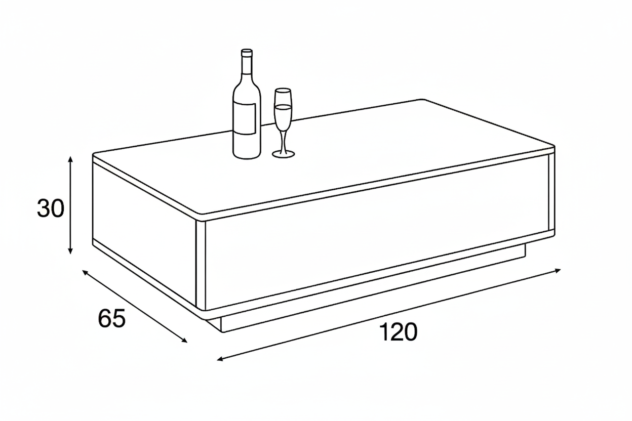 Coffee Table - MDF - Brown - 120x65x30 cm