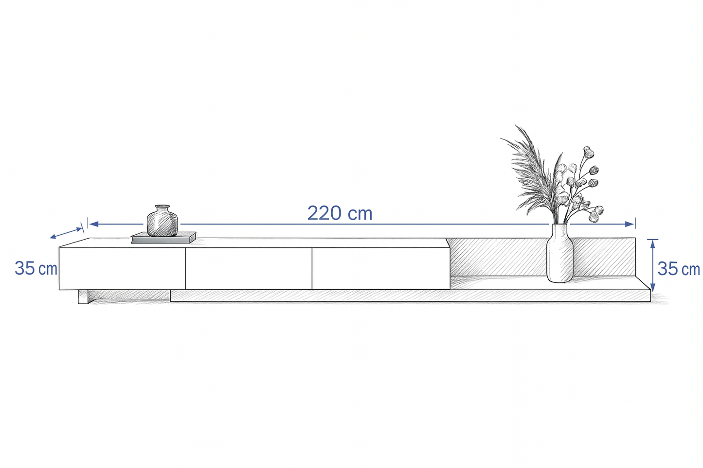 ترابيزة تلفزيون 220x35x35