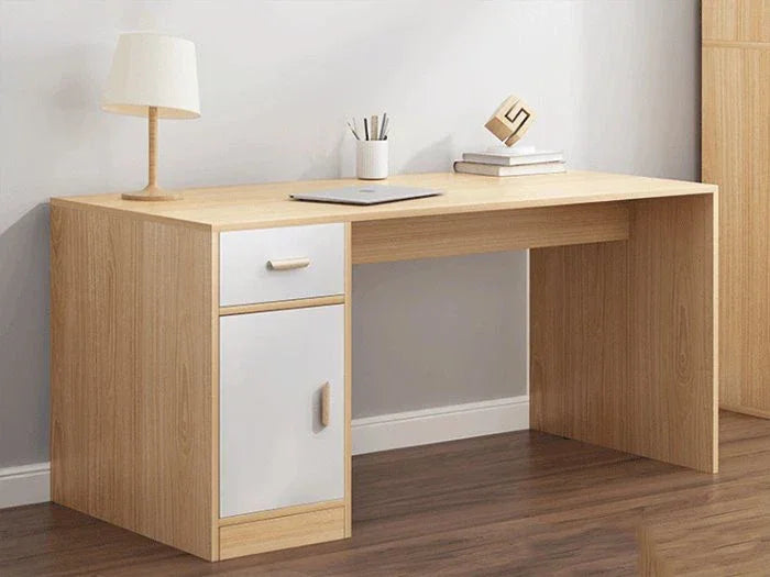 Desk - MDF Wood - Beige & White - 100x50x75 cm - Cataloug