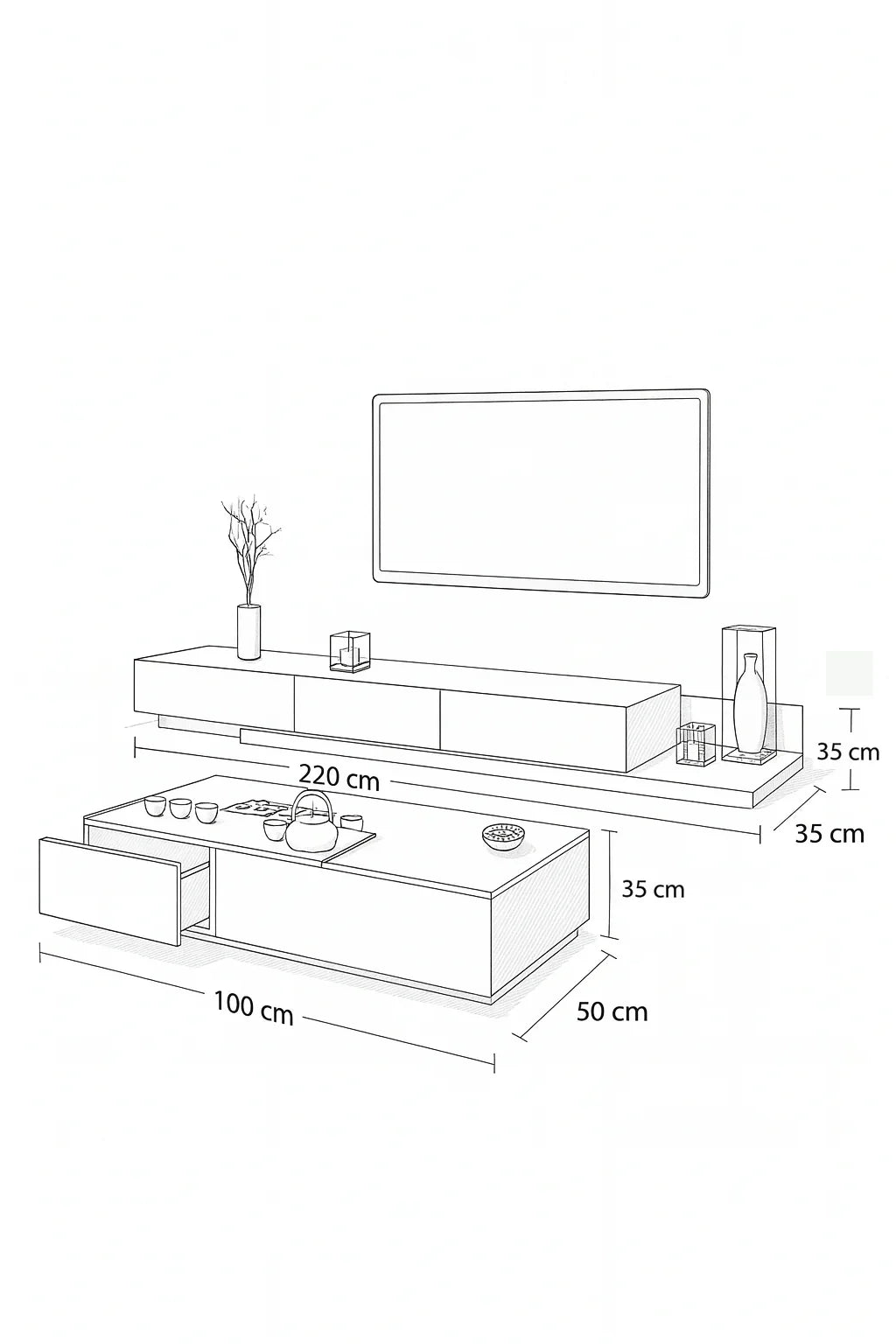 Bundle of TV Table and Coffee Table - Cataloug