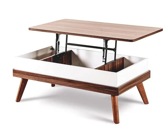 Coffee table - MDF wood - Brown & White - 100x50x40 cm - Cataloug