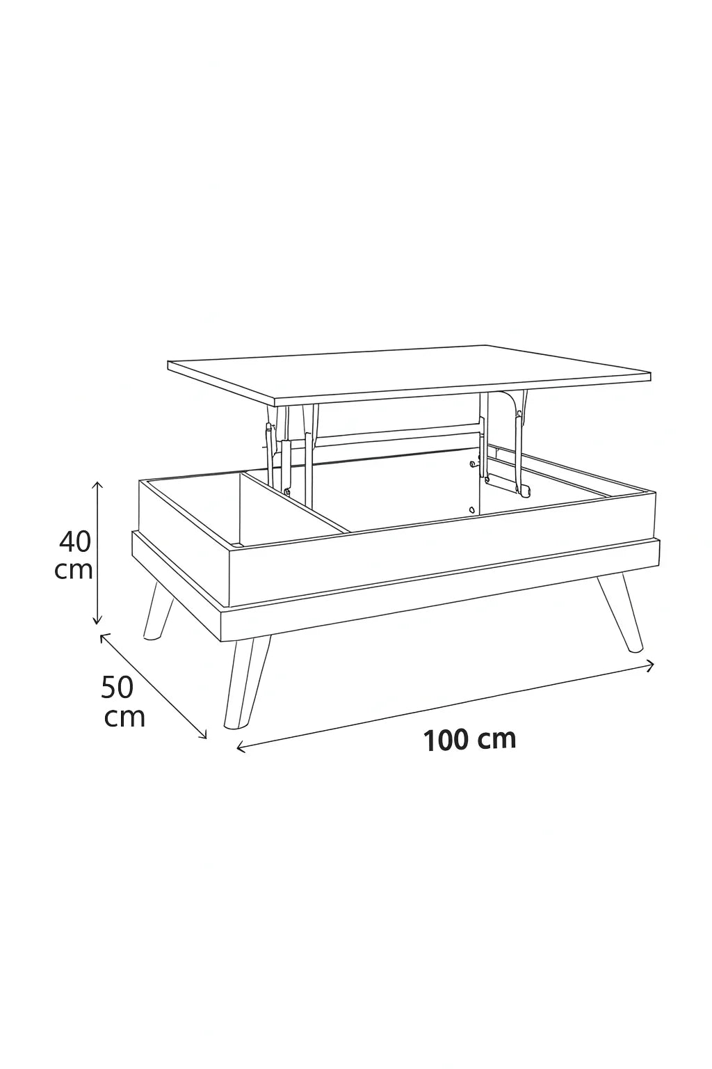 Coffee table - MDF wood - Brown & White - 100x50x40 cm - Cataloug