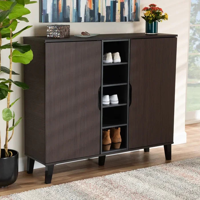 Shoe Rack - MDF wood - Brown - 120x35x120 cm - Cataloug