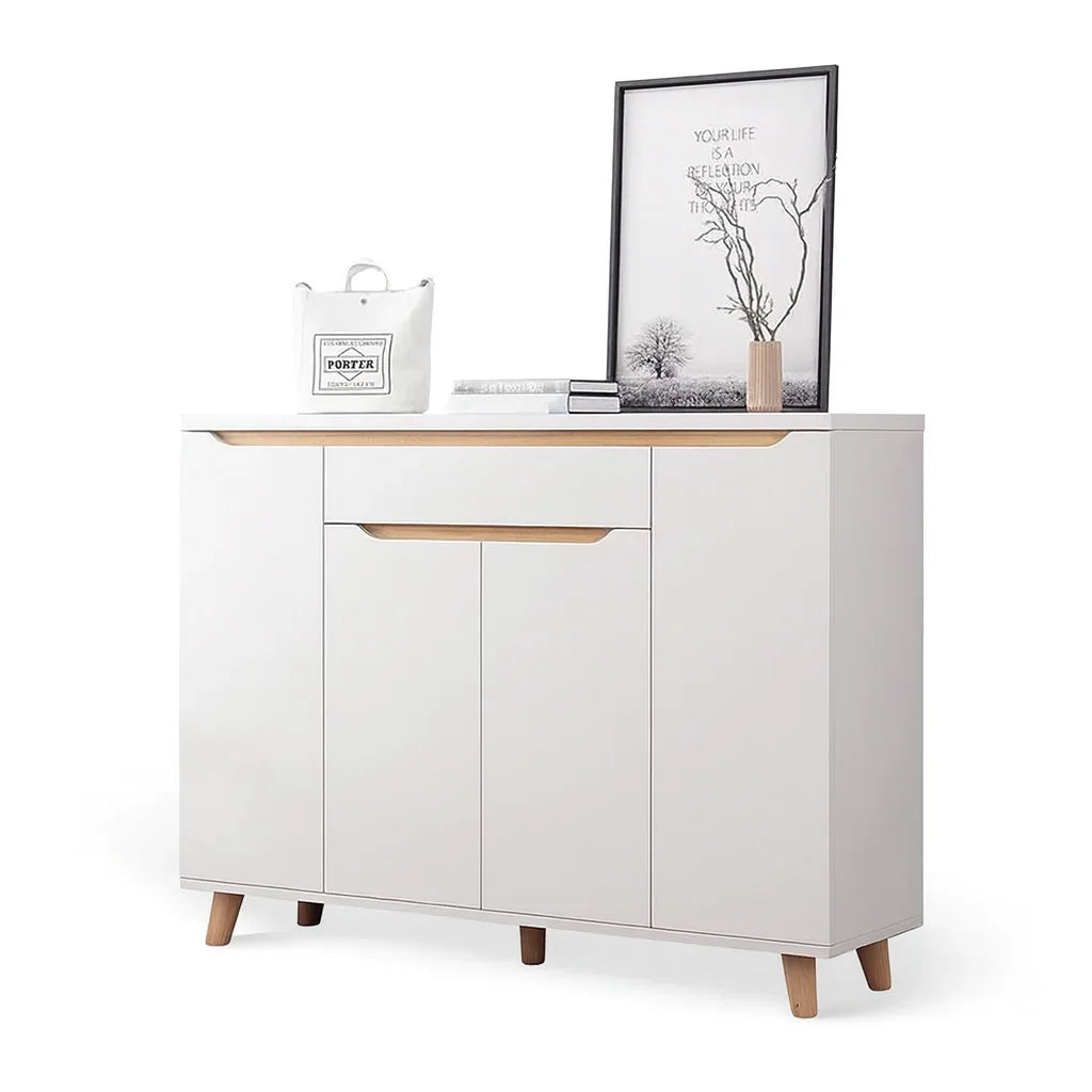 Shoe Rack - MDF wood - White - 140x35x110 cm - Cataloug