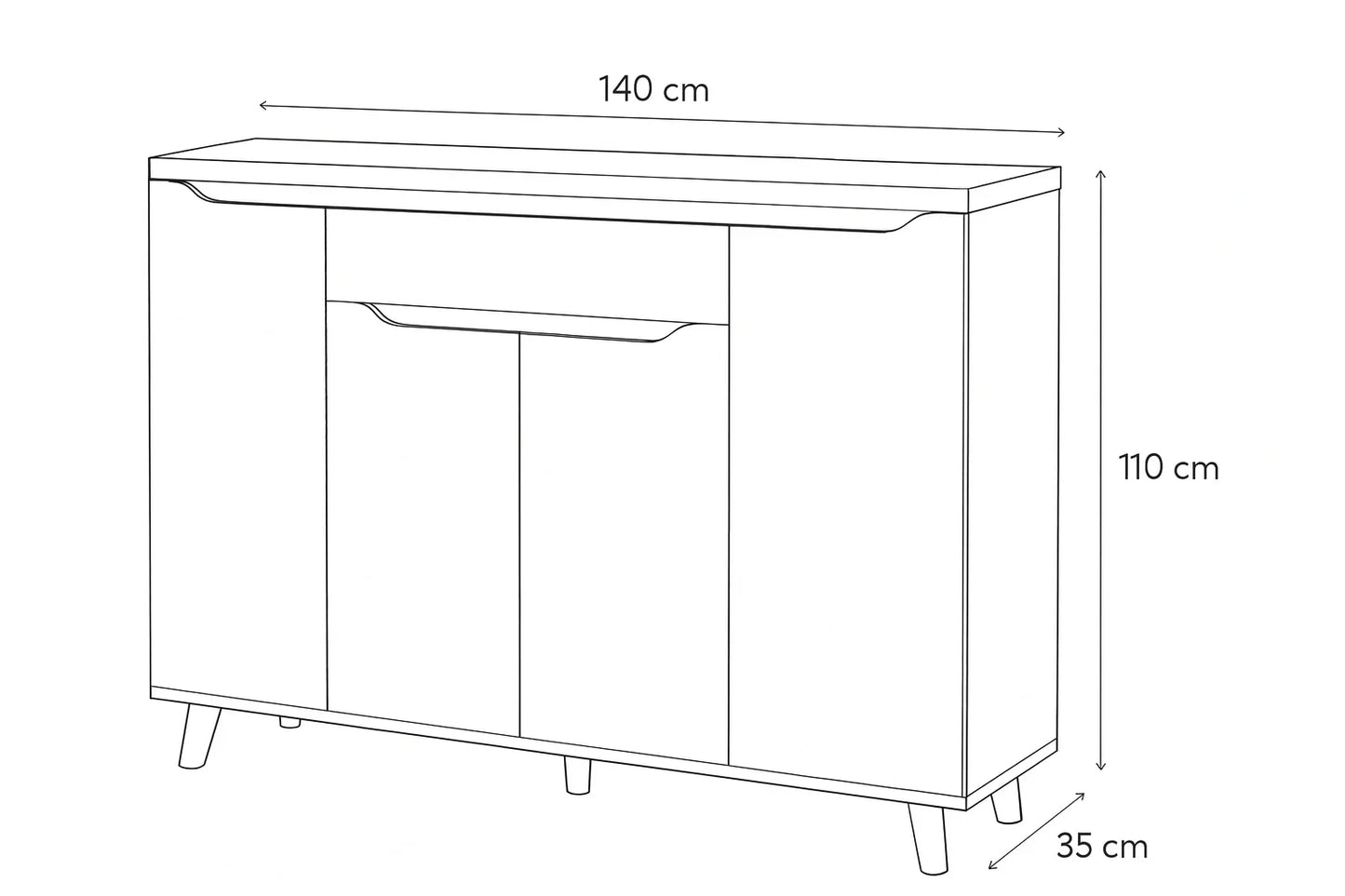 Shoe Rack - MDF wood - White - 140x35x110 cm - Cataloug