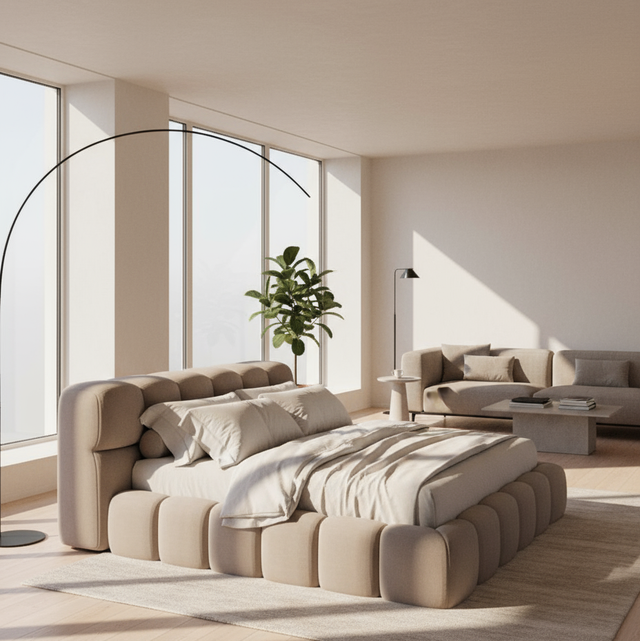 Bed- MDF Wood - Gray - Multi Size