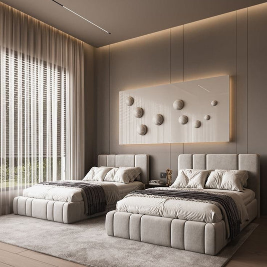 Bundle of Bed- MDF Wood - Gray - Multi Size