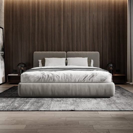 سرير - خشب ام دي اف- رمادي - متعدد المقاسات