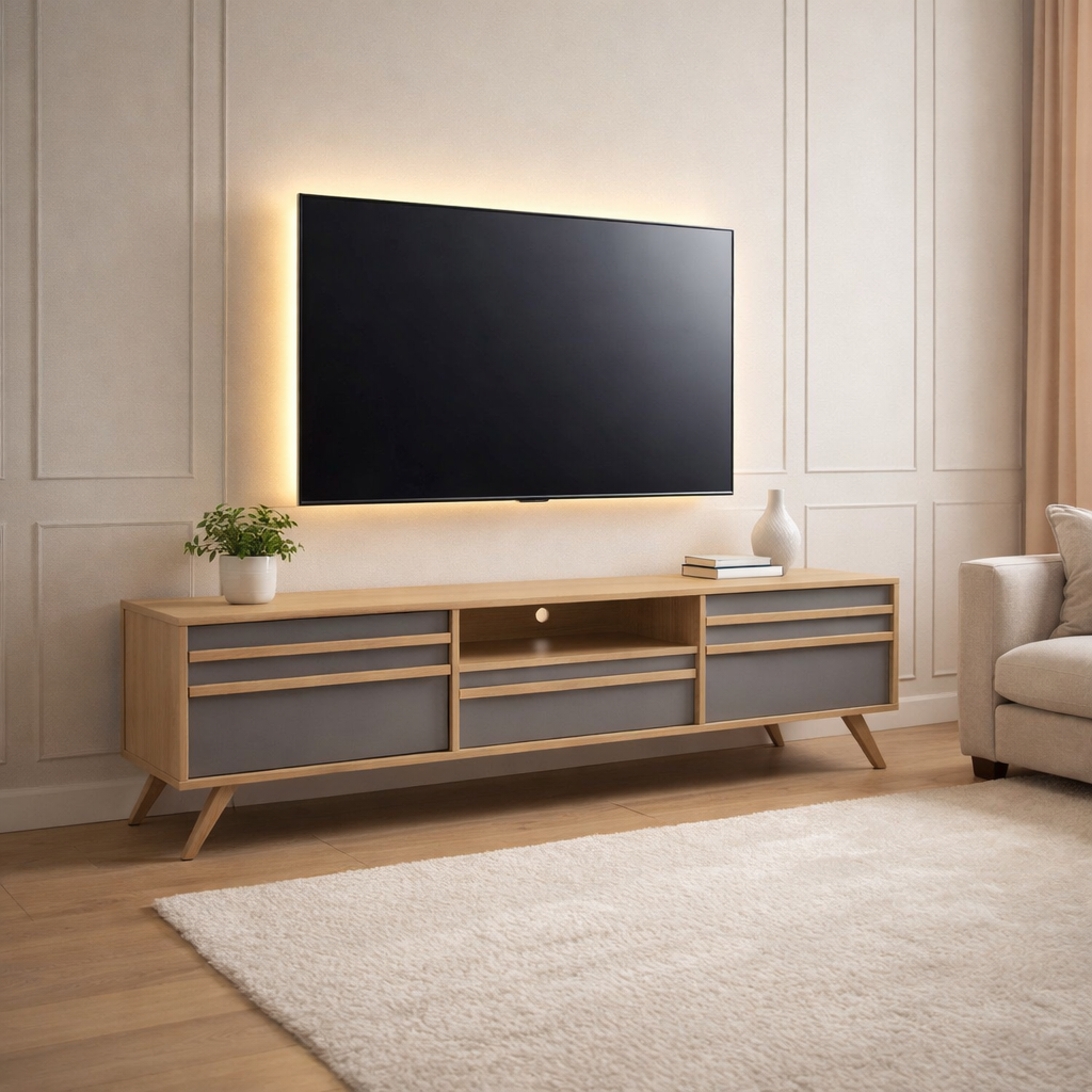 Tv unit - MDF Wood - Multi Color - 180x35x45 cm