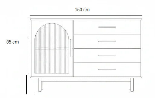 Buffet - MDF Wood - Beige - 150x45x85 cm