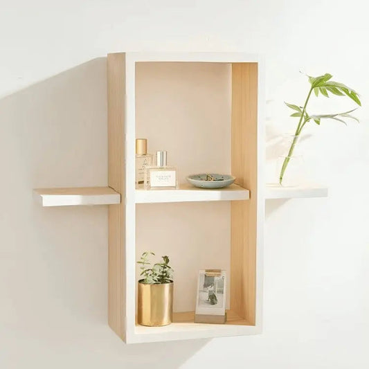 Wall mounted shelf unit- NW - Beige -35x14x65 cm