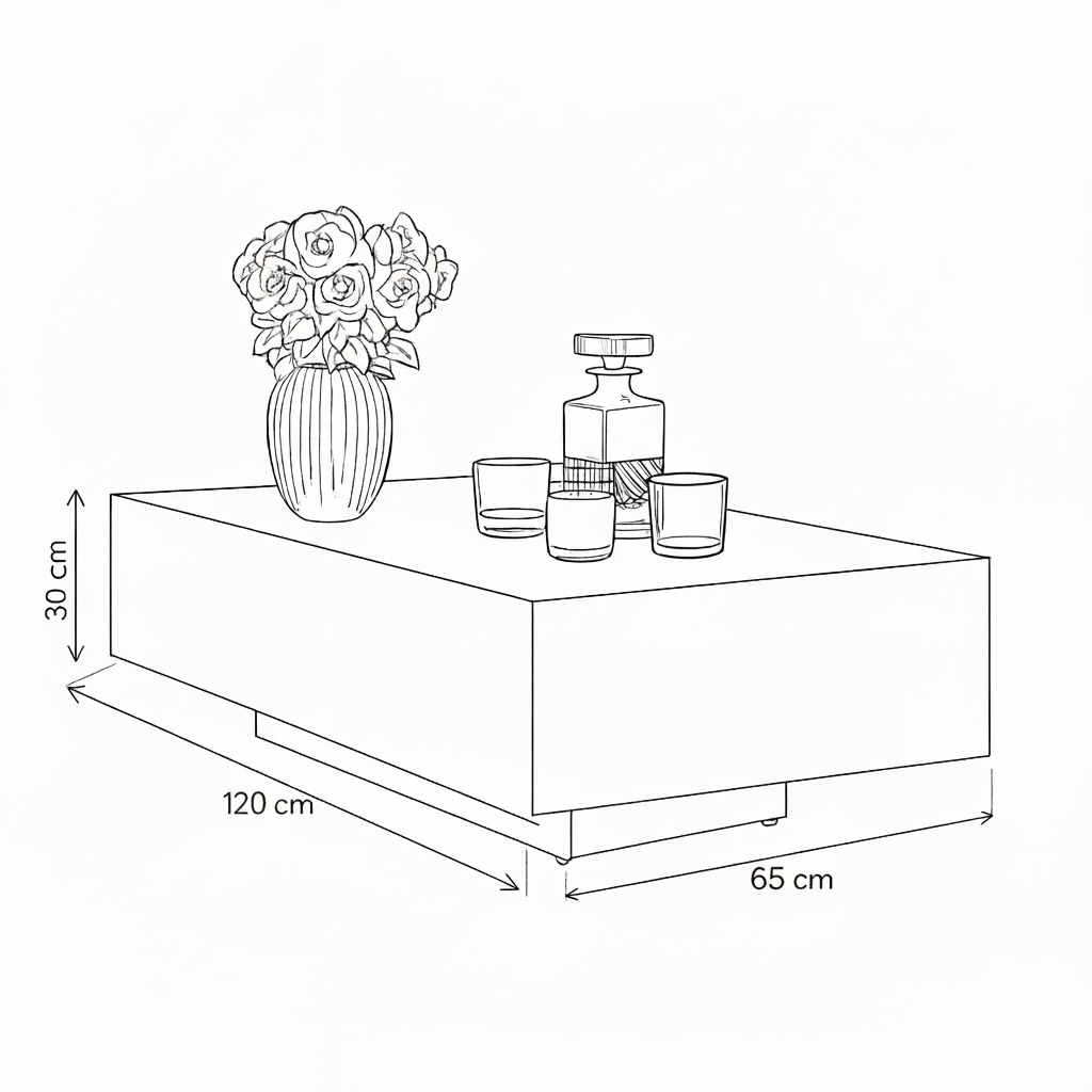 Coffee Table - MDF - Multi Color - 120x65x30
