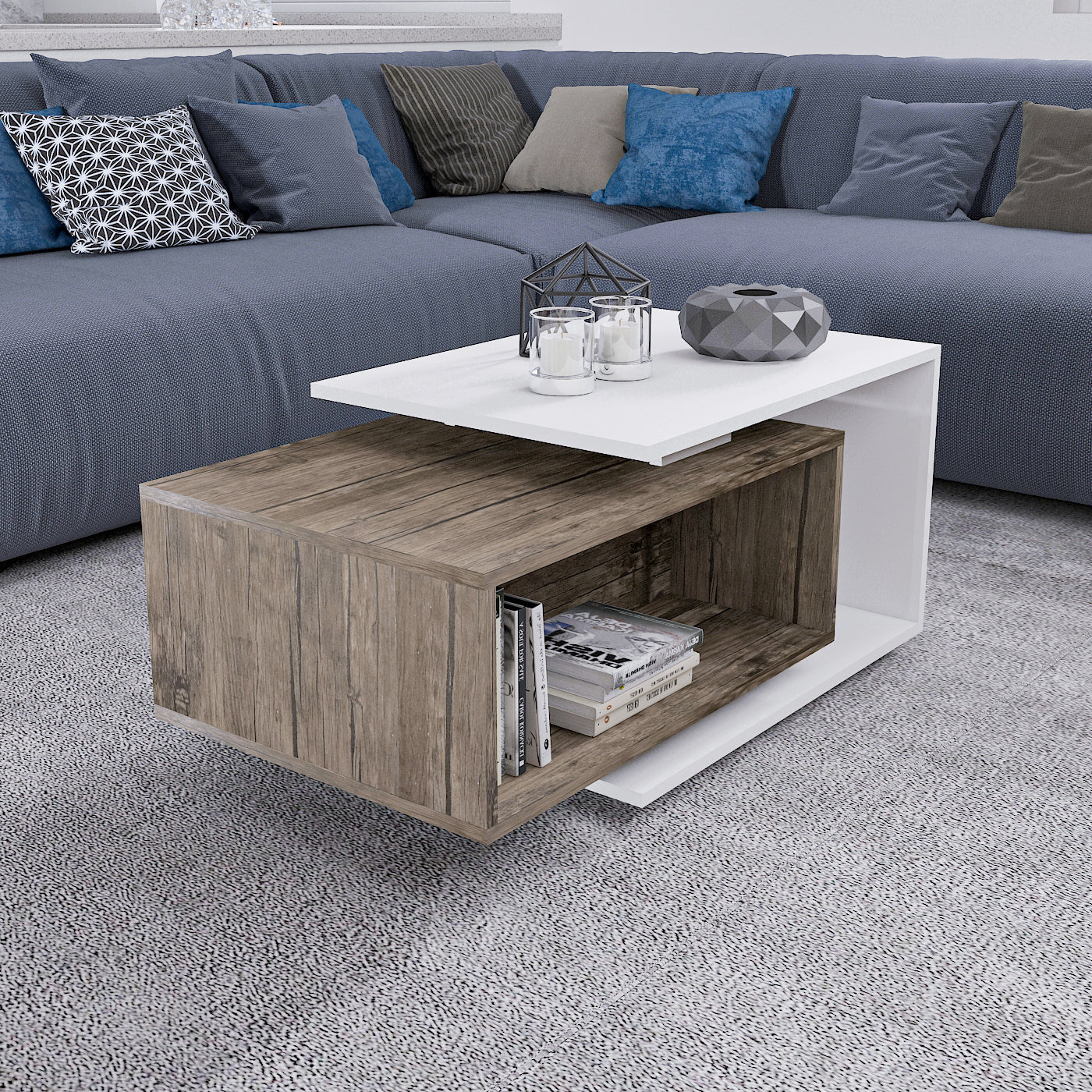 Coffee Table - Multi Color - MDF - 100x50x42 cm