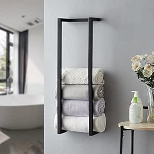 Towel Holder - Metal - Black - 76.2 x 21 x 14 cm