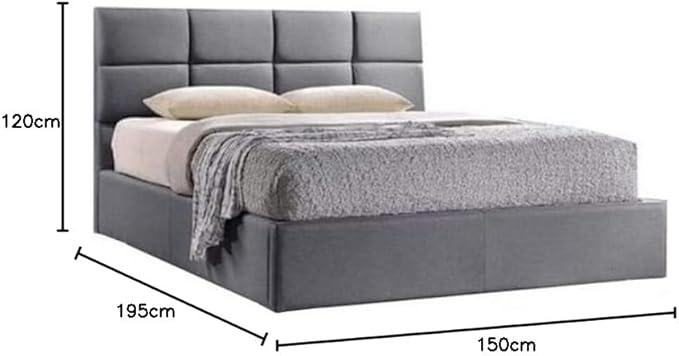 Bed - MDF - Linen - Grey - 140 CM - Cataloug