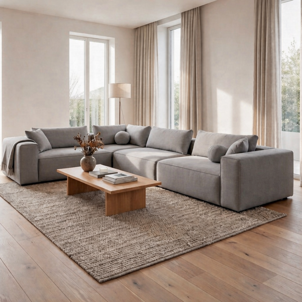 Sofa L Shape - Natural Wood - Multi Color - 300x90x210 cm