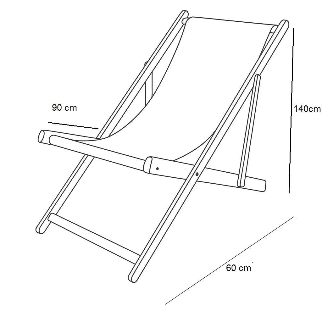 Beach Chair - Beech Wood -Multi Color - 60×90×140 cm - Cataloug