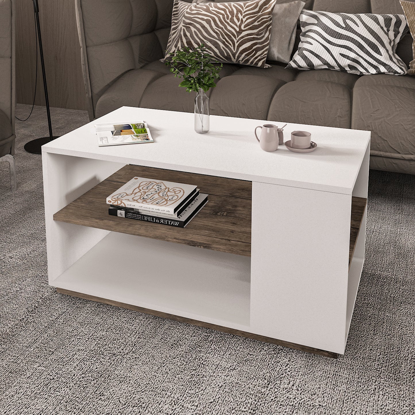 Coffee Table - MDF - Multi Color - 90x50x48 cm