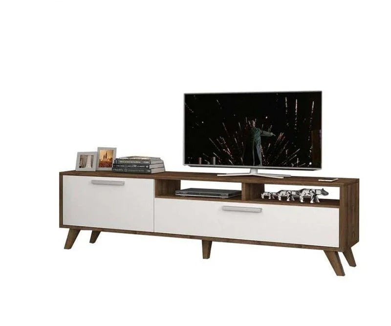 TV Unit - MDF Wood - Brown & White - 180x40x50 cm - Cataloug