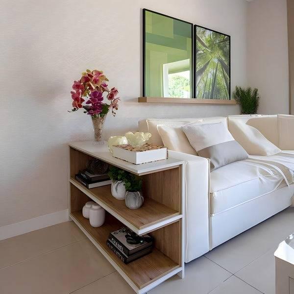 Console - MDF - White & Beige - 80x60x25 - Cataloug