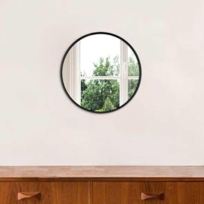 Mirror - Metal - Black - 50 x 50 cm
